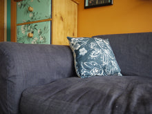 Load image into Gallery viewer, Blue and Beige Double Print Couch Pillow Cover