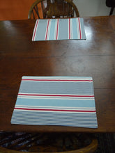 Load image into Gallery viewer, Red, white and blue striped Placemats
