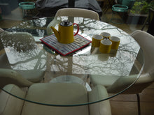 Load image into Gallery viewer, Blue, White and Grey Trivet with Red Trim