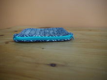 Load image into Gallery viewer, Blue Herringbone Print Zippered Pouch