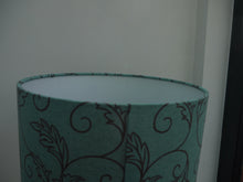 Load image into Gallery viewer, Brown and blue Leaf print 30cm Drum Lampshade
