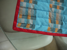 Load image into Gallery viewer, Blue, Grey, White and Orange striped Trivet