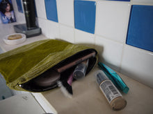 Load image into Gallery viewer, Green and White Zippered Pouch