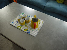 Load image into Gallery viewer, Bright Floral Trivet with Grey Trim