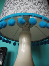 Load image into Gallery viewer, Black Line print on white 15cm Drum lampshade with trim