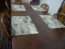 Load image into Gallery viewer, Feather Reversable Fabric Placemats