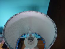 Load image into Gallery viewer, Black Line print on white 15cm Drum lampshade with trim