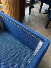 Load image into Gallery viewer, Blue and Beige Storage Ottoman