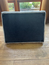 Load image into Gallery viewer, Blue and Beige Storage Ottoman