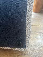 Load image into Gallery viewer, Blue and Beige Storage Ottoman