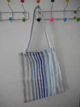 Load image into Gallery viewer, Blue gradient Stripes Canvas Tote bag
