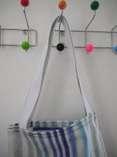 Load image into Gallery viewer, Blue gradient Stripes Canvas Tote bag