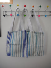 Load image into Gallery viewer, Blue gradient Stripes Canvas Tote bag