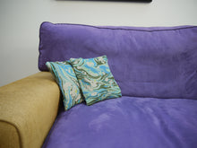 Load image into Gallery viewer, Blue marbled Couch Pillow
