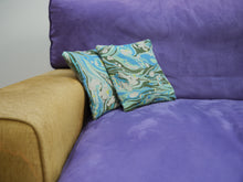Load image into Gallery viewer, Blue marbled Couch Pillow