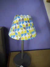 Load image into Gallery viewer, Blue, Green and Gray Print Coolie lampshade
