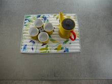 Load image into Gallery viewer, Bright Mulit Colour Floral Trivet with Grey Trim
