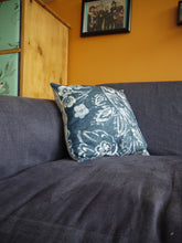 Load image into Gallery viewer, Blue and Beige Double Print Couch Pillow Cover
