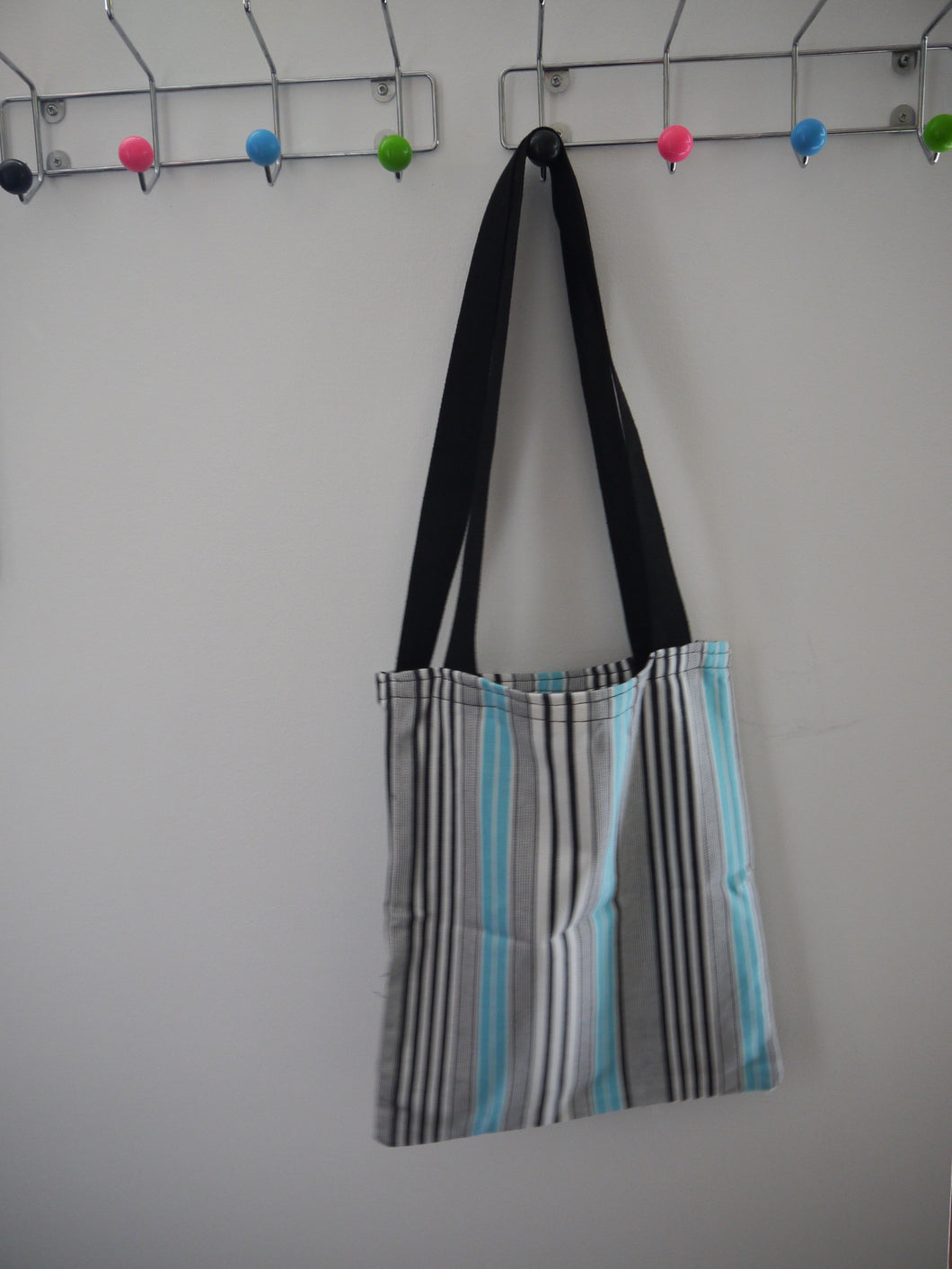 Three Coloured Striped Canvas Bag