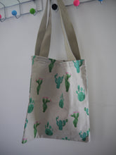 Load image into Gallery viewer, Cactus Print Canvas Tote Bag
