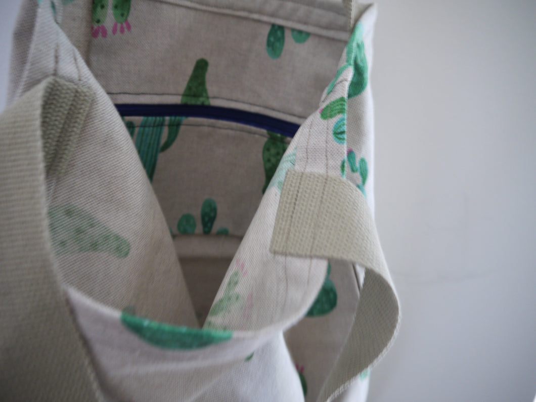 Cactus Print Canvas Tote Bag